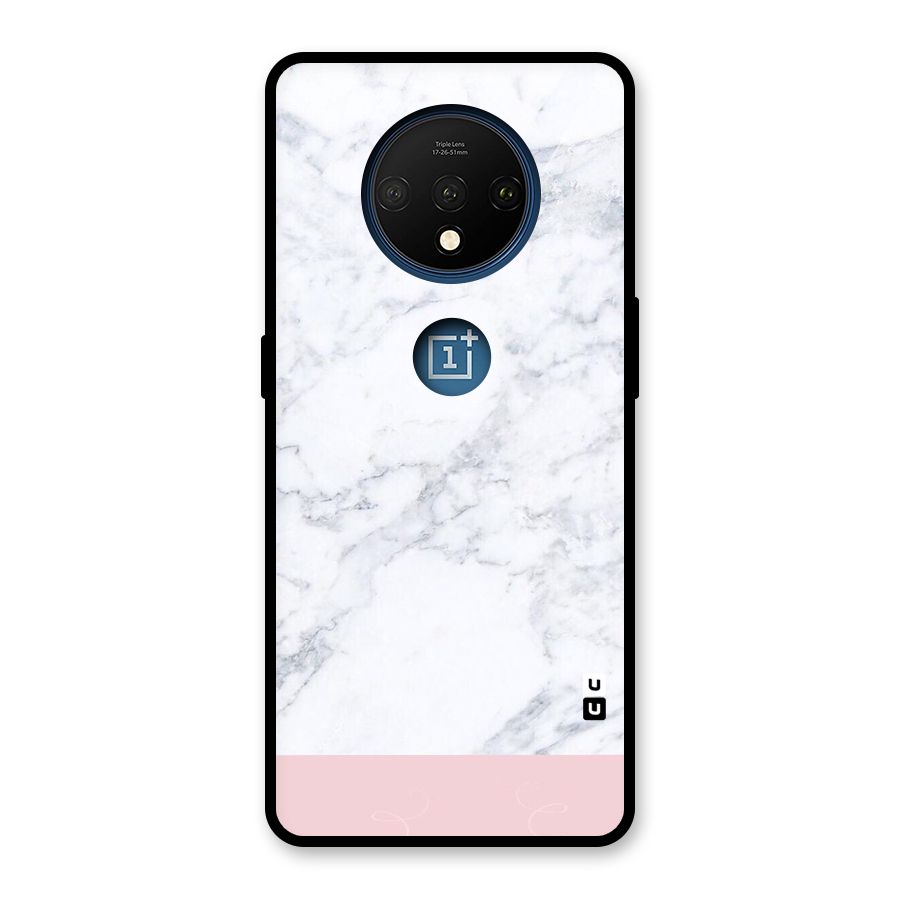 Pink White Merge Marble Glass Back Case for OnePlus 7T