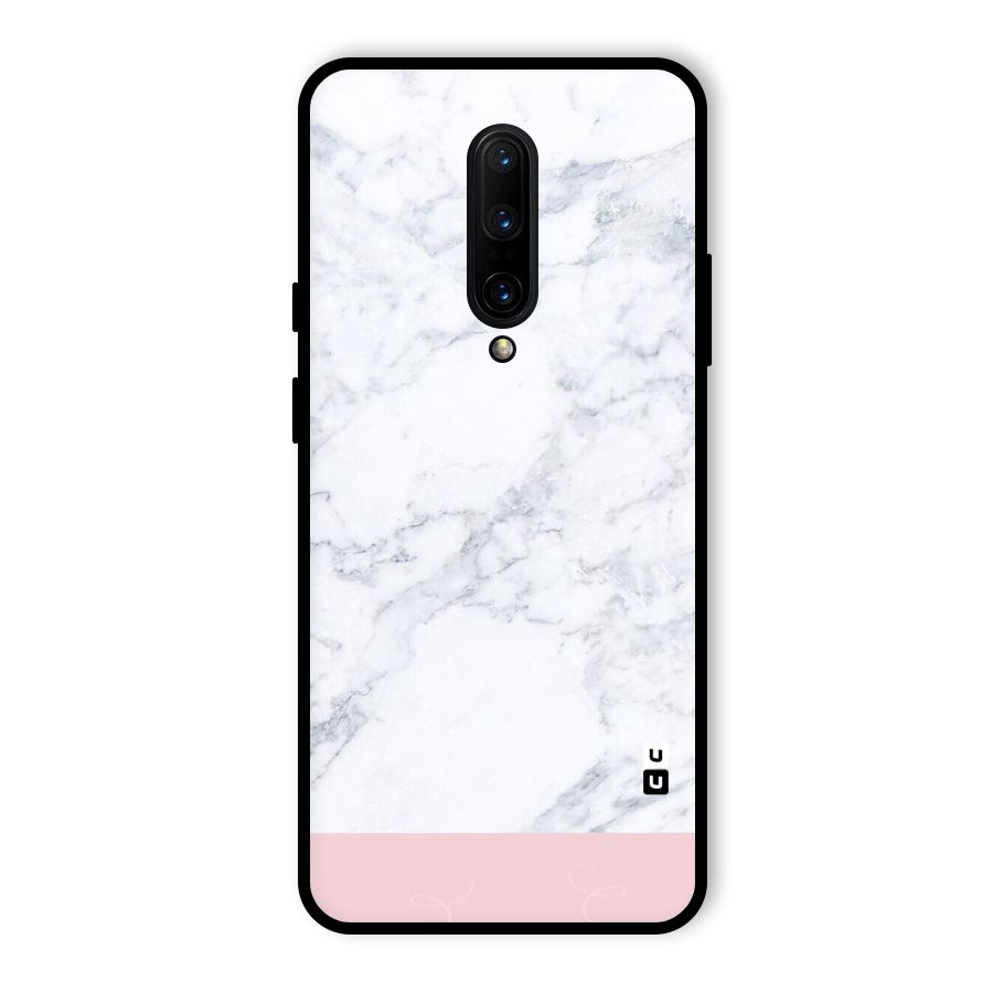 Pink White Merge Marble Glass Back Case for OnePlus 7 Pro