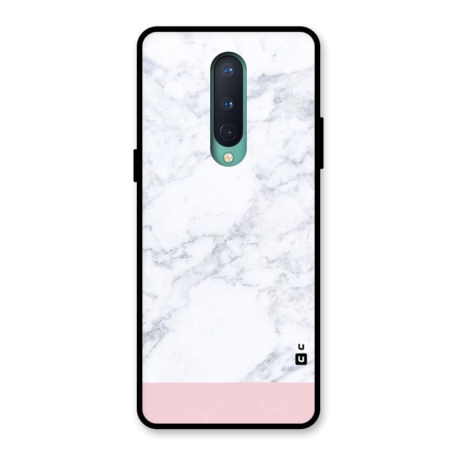 Pink White Merge Marble Glass Back Case for OnePlus 8