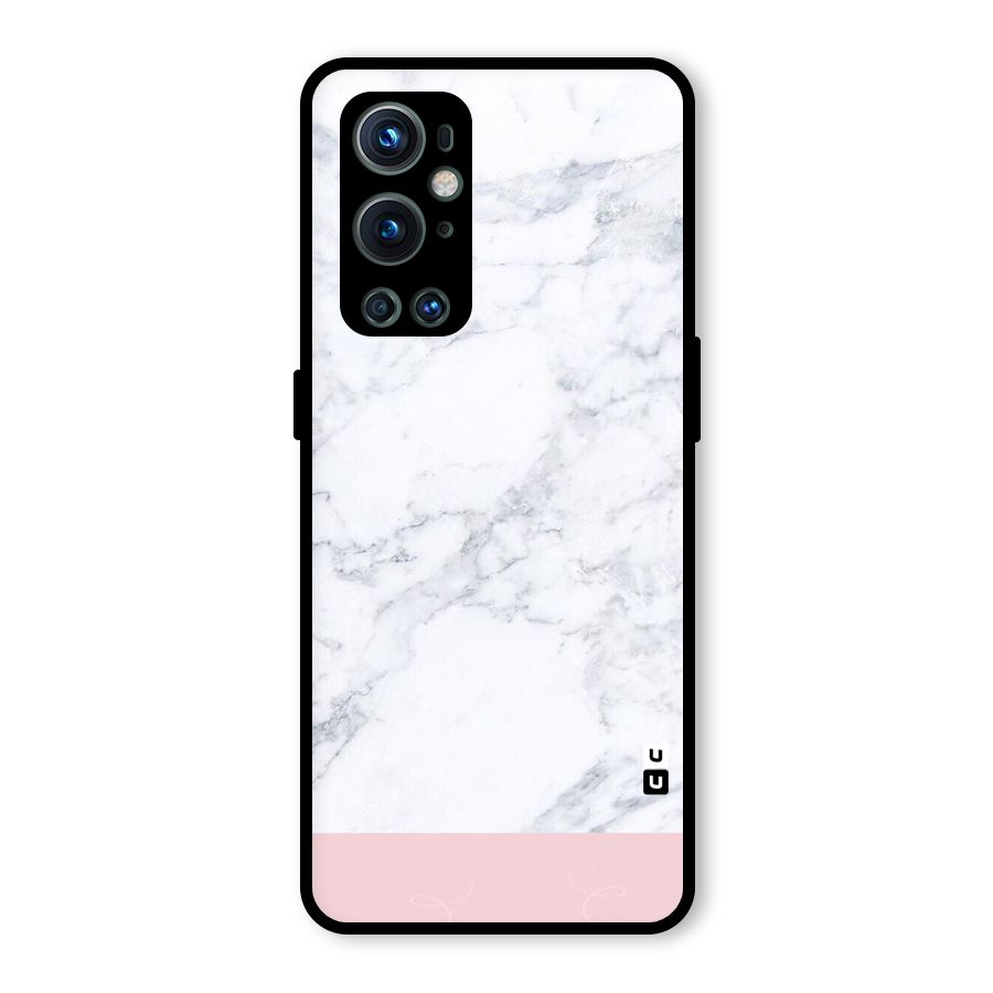 Pink White Merge Marble Glass Back Case for OnePlus 9 Pro