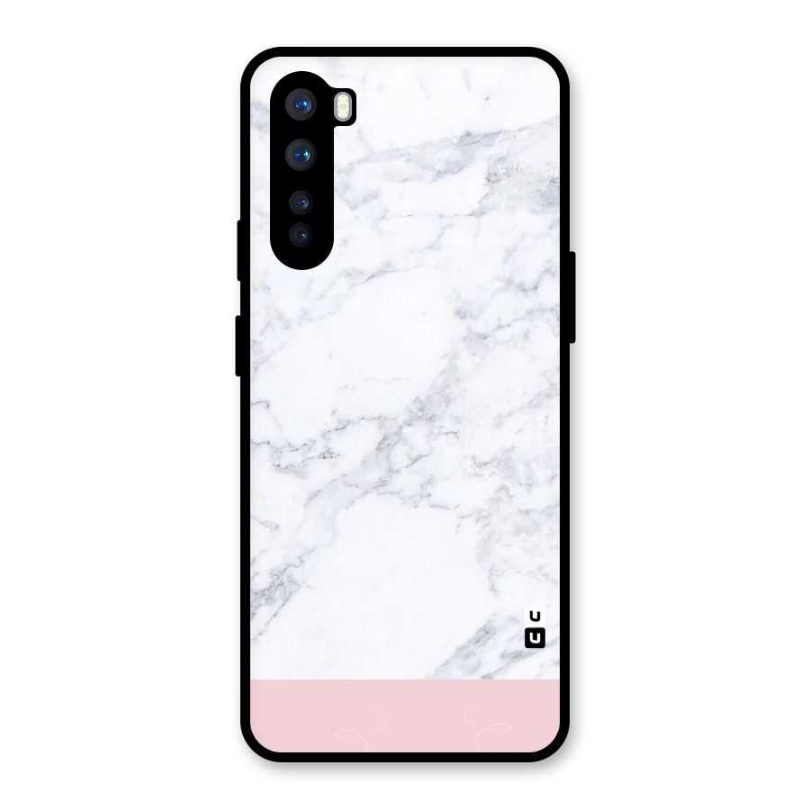Pink White Merge Marble Glass Back Case for OnePlus Nord