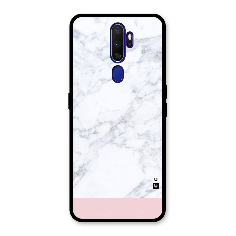 Pink White Merge Marble Glass Back Case for Oppo A9 (2020)
