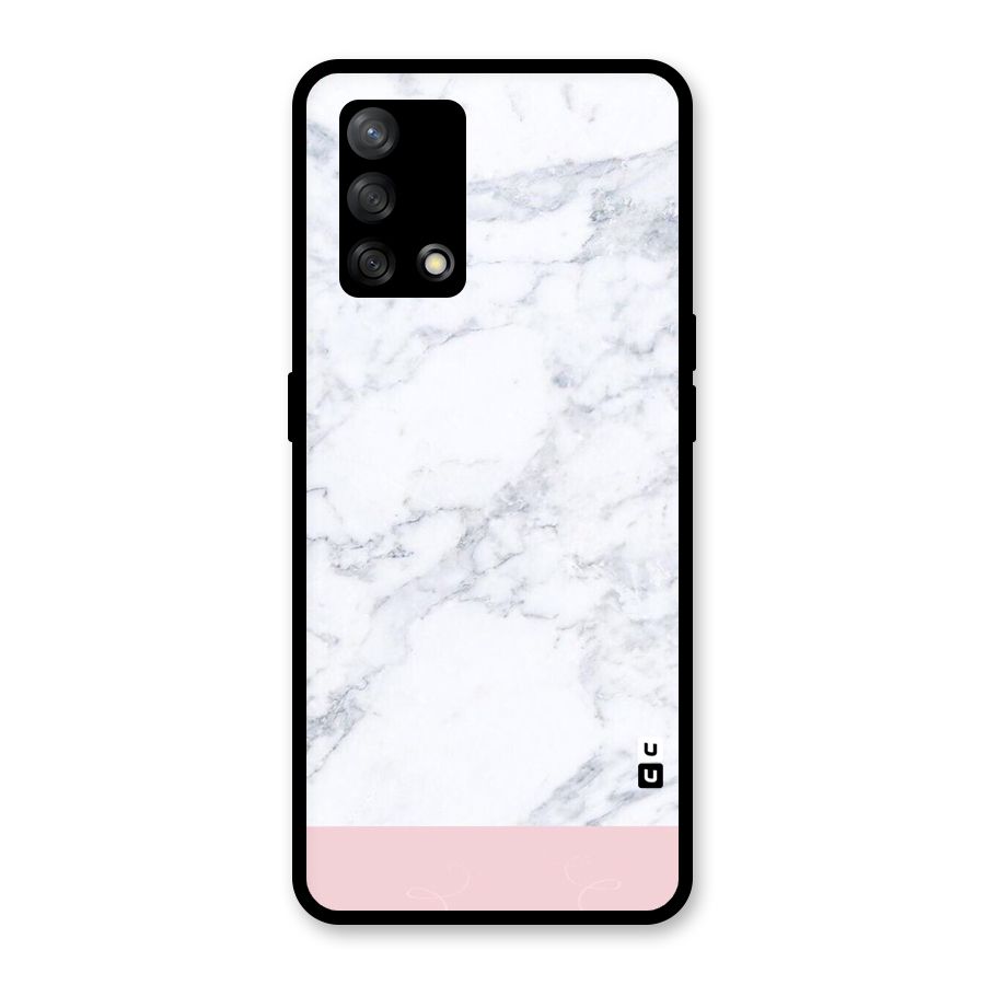 Pink White Merge Marble Glass Back Case for Oppo F19