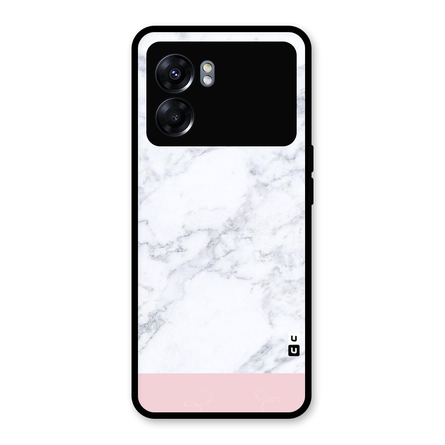 Pink White Merge Marble Glass Back Case for Oppo K10 5G