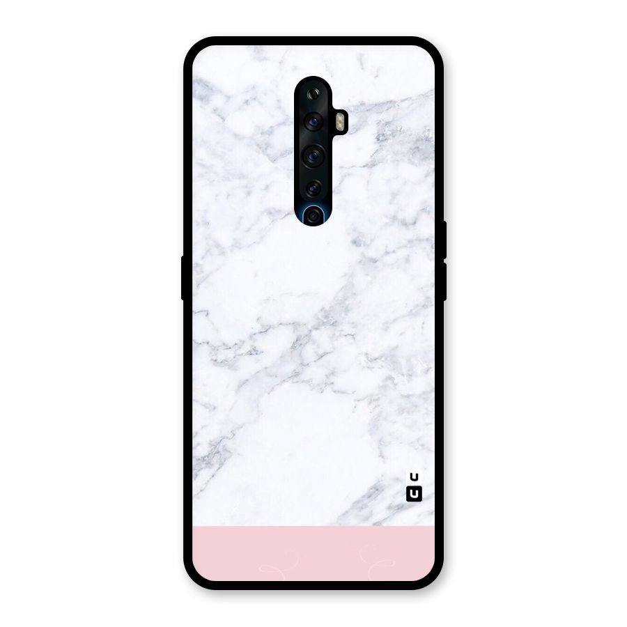 Pink White Merge Marble Glass Back Case for Oppo Reno2 Z