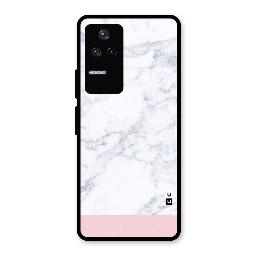 Pink White Merge Marble Glass Back Case for Poco F4 5G