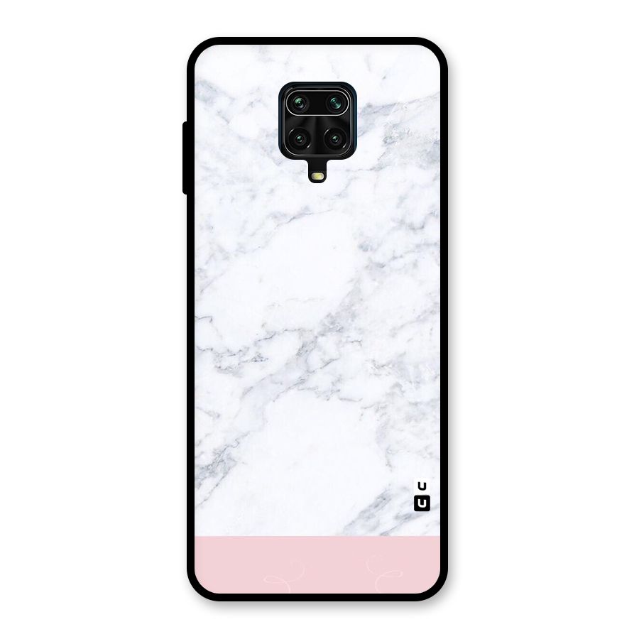 Pink White Merge Marble Glass Back Case for Poco M2 Pro