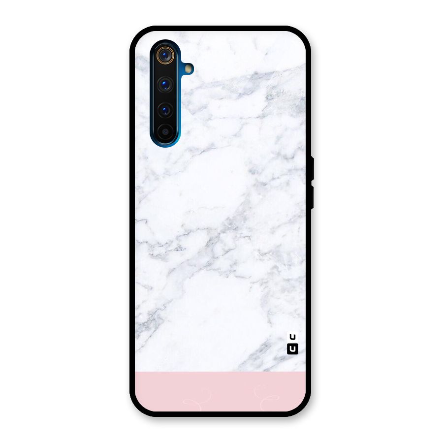 Pink White Merge Marble Glass Back Case for Realme 6 Pro
