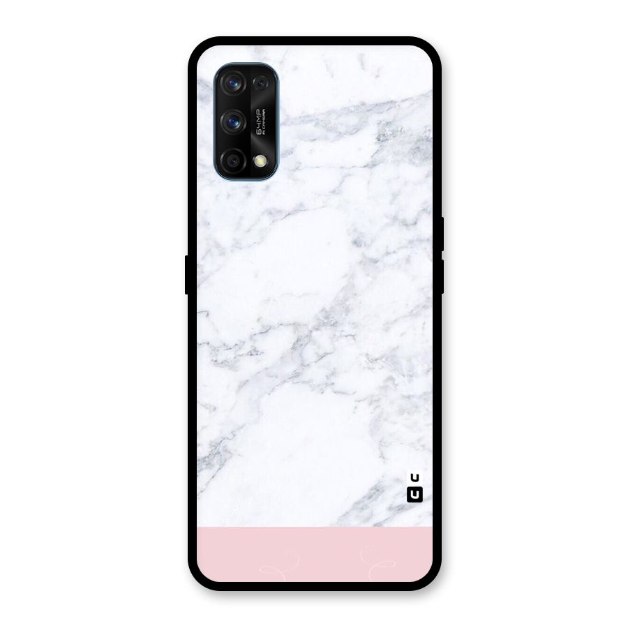 Pink White Merge Marble Glass Back Case for Realme 7 Pro