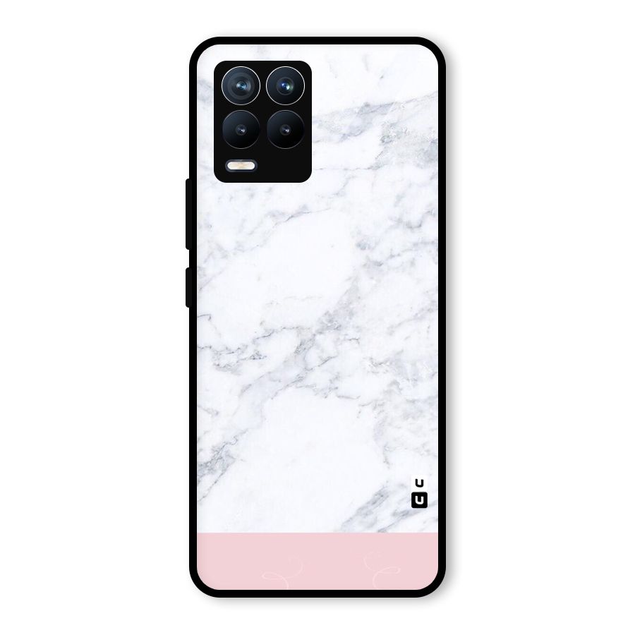 Pink White Merge Marble Glass Back Case for Realme 8 Pro