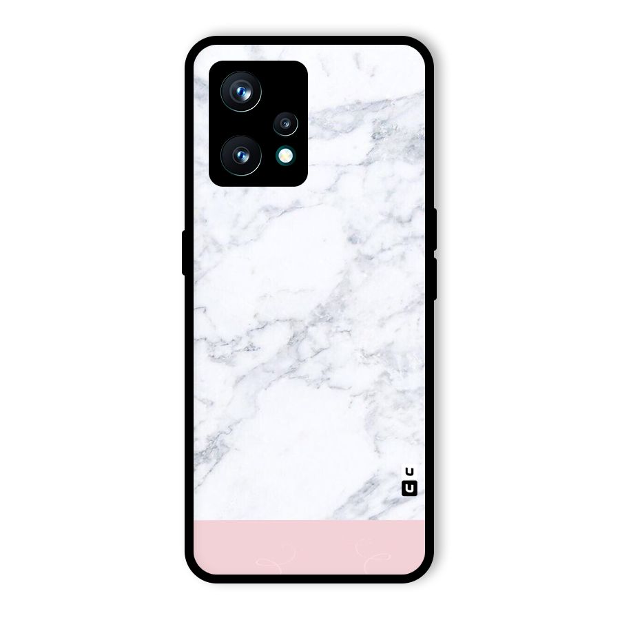 Pink White Merge Marble Glass Back Case for Realme 9 Pro Plus 5G
