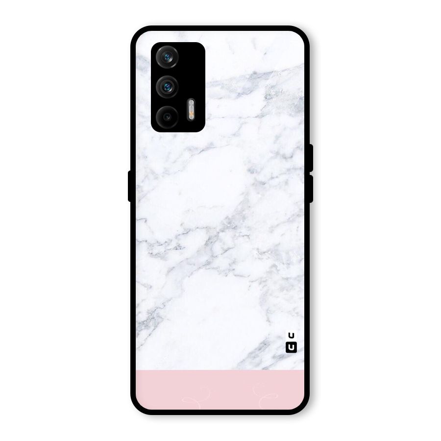 Pink White Merge Marble Glass Back Case for Realme GT 5G