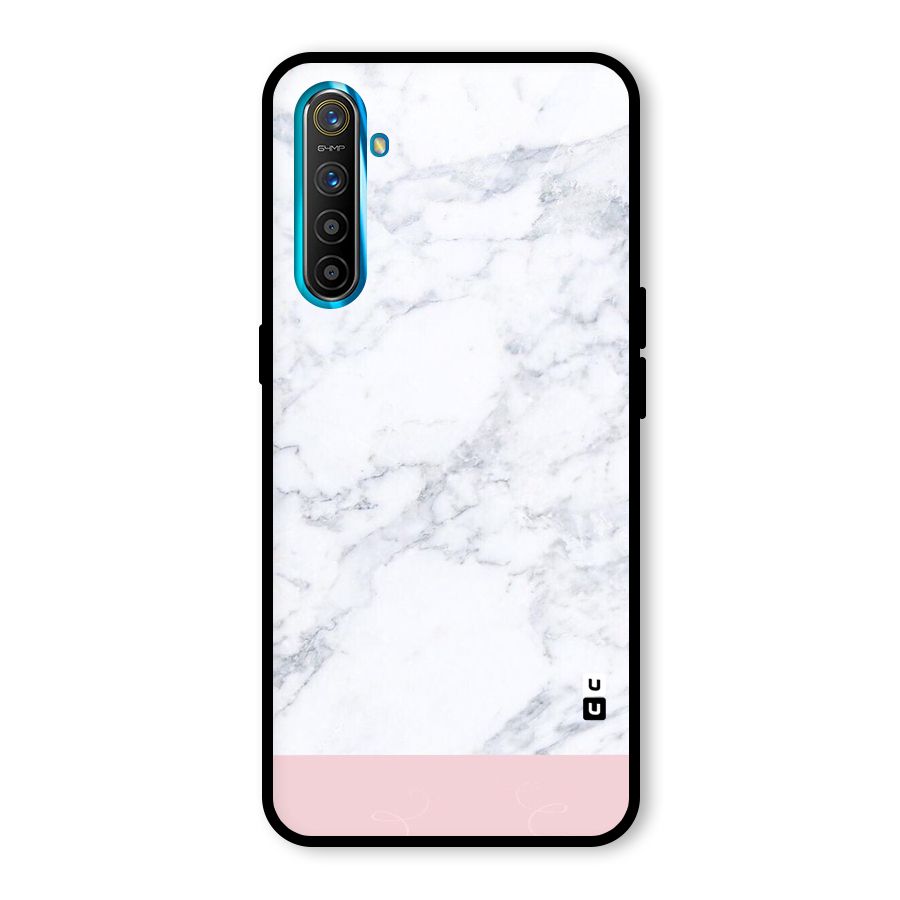 Pink White Merge Marble Glass Back Case for Realme X2