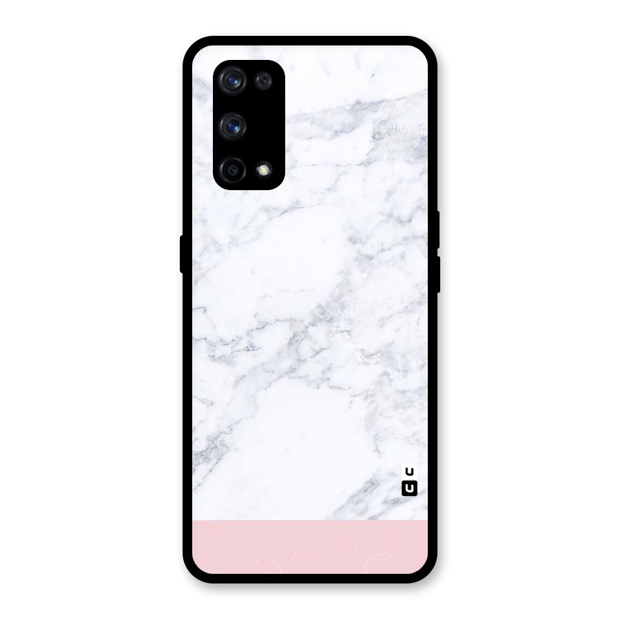 Pink White Merge Marble Glass Back Case for Realme X7 Pro