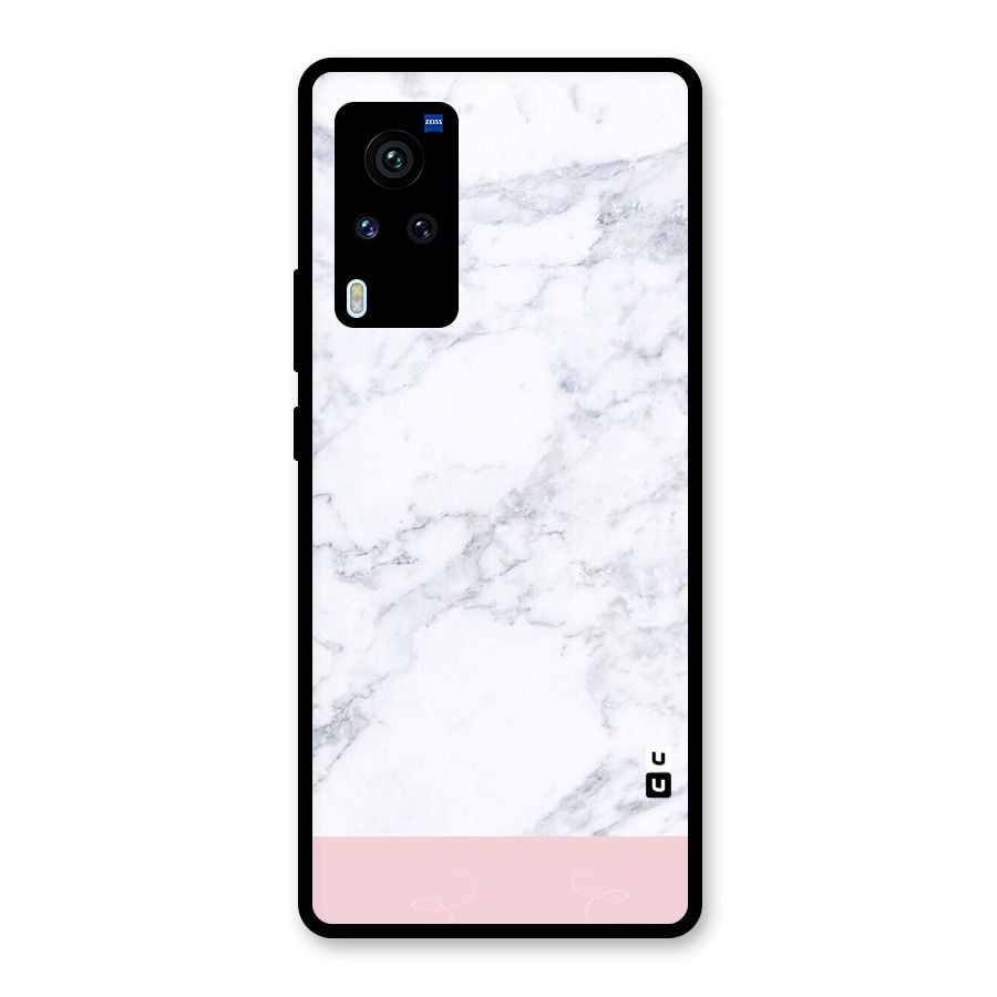 Pink White Merge Marble Glass Back Case for Vivo X60 Pro