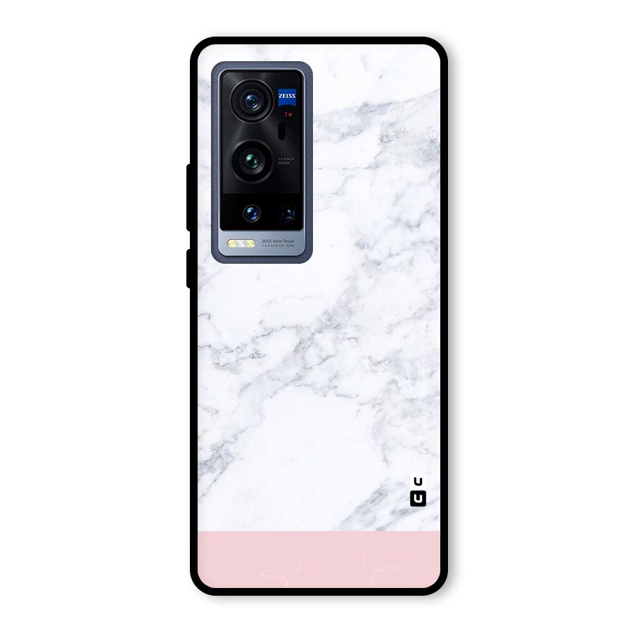Pink White Merge Marble Glass Back Case for Vivo X60 Pro Plus