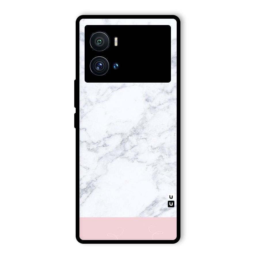 Pink White Merge Marble Glass Back Case for Vivo iQOO 9 Pro
