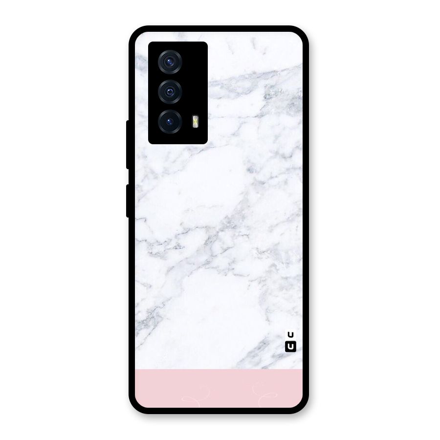 Pink White Merge Marble Glass Back Case for Vivo iQOO Z5