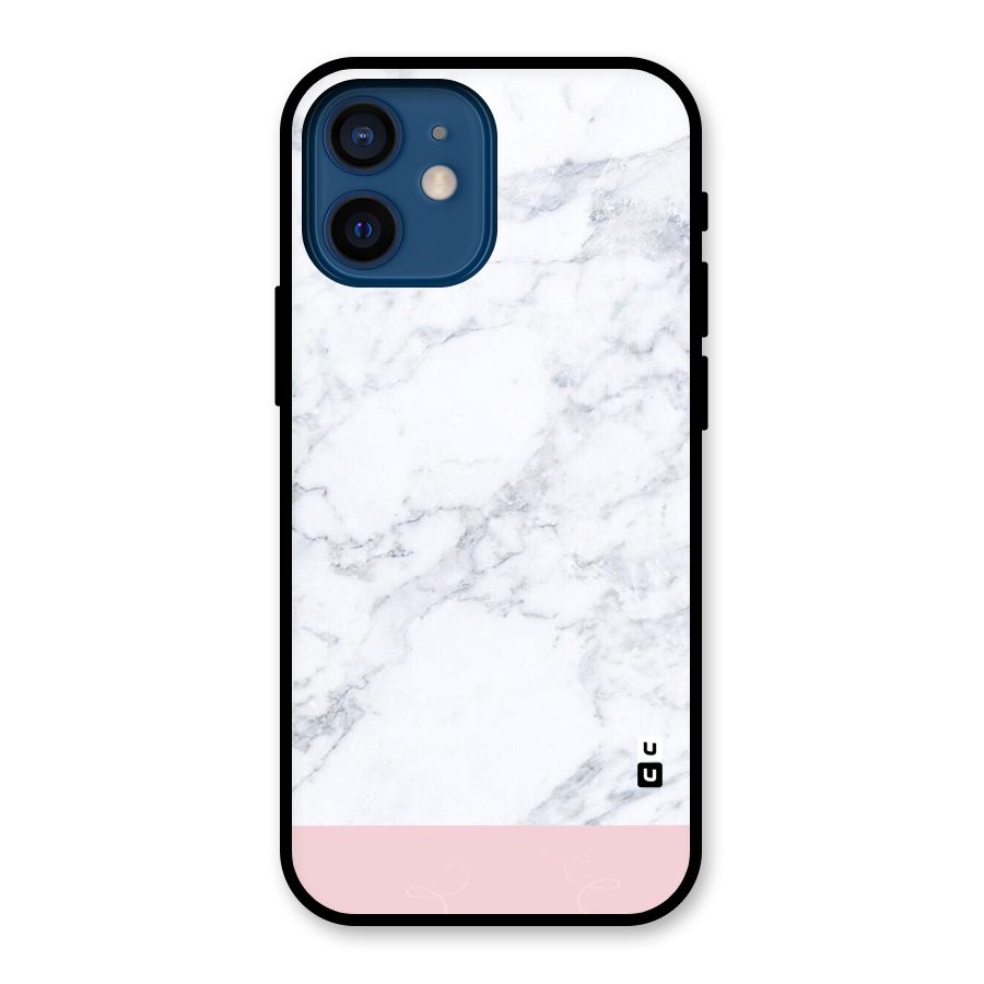 Pink White Merge Marble Glass Back Case for iPhone 12 Mini