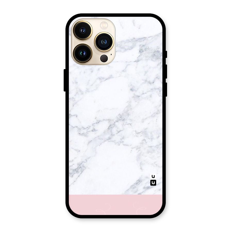 Pink White Merge Marble Glass Back Case for iPhone 13 Pro Max