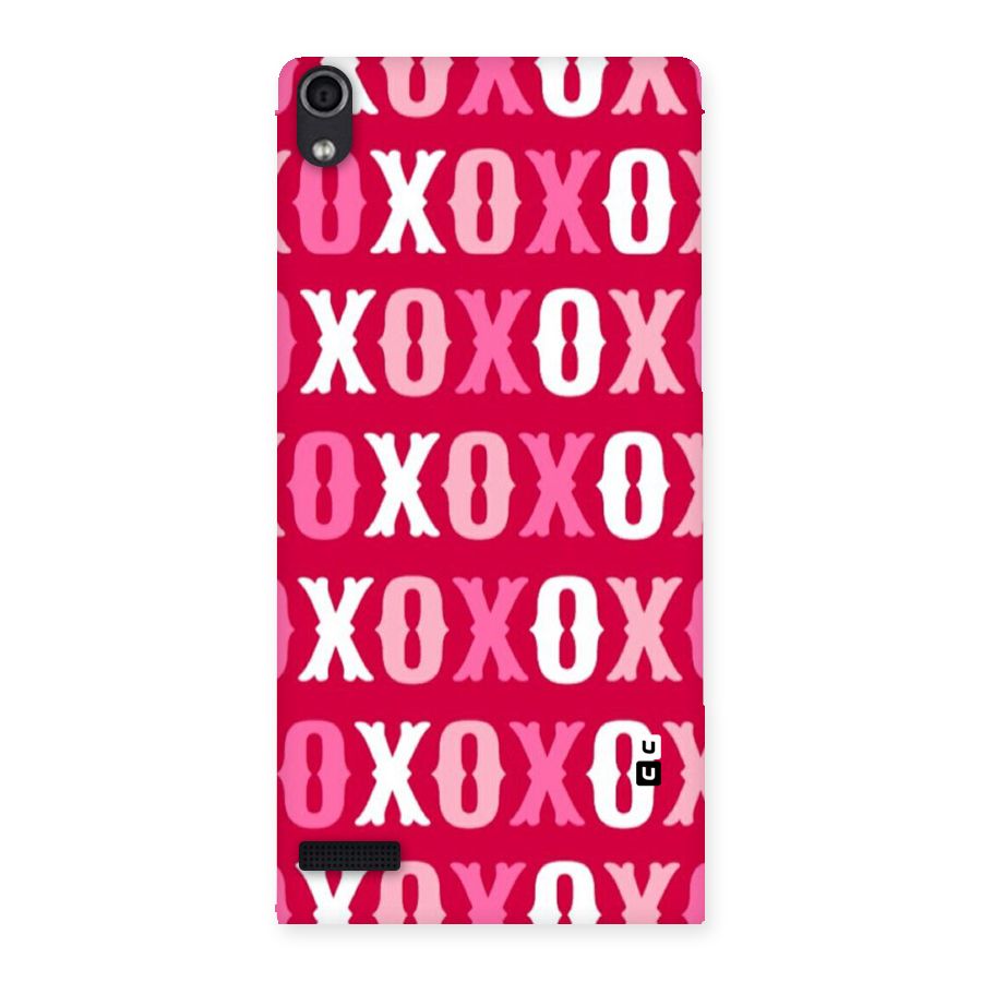 Pink White Xoxo Back Case for Ascend P6