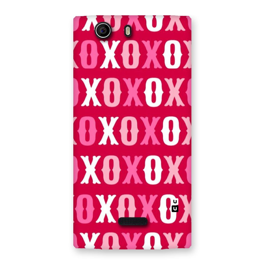 Pink White Xoxo Back Case for Canvas Nitro 2 E311
