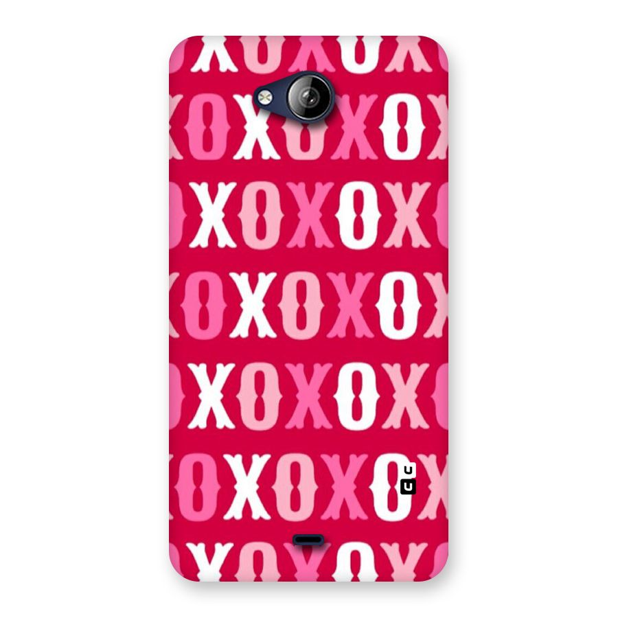 Pink White Xoxo Back Case for Canvas Play Q355