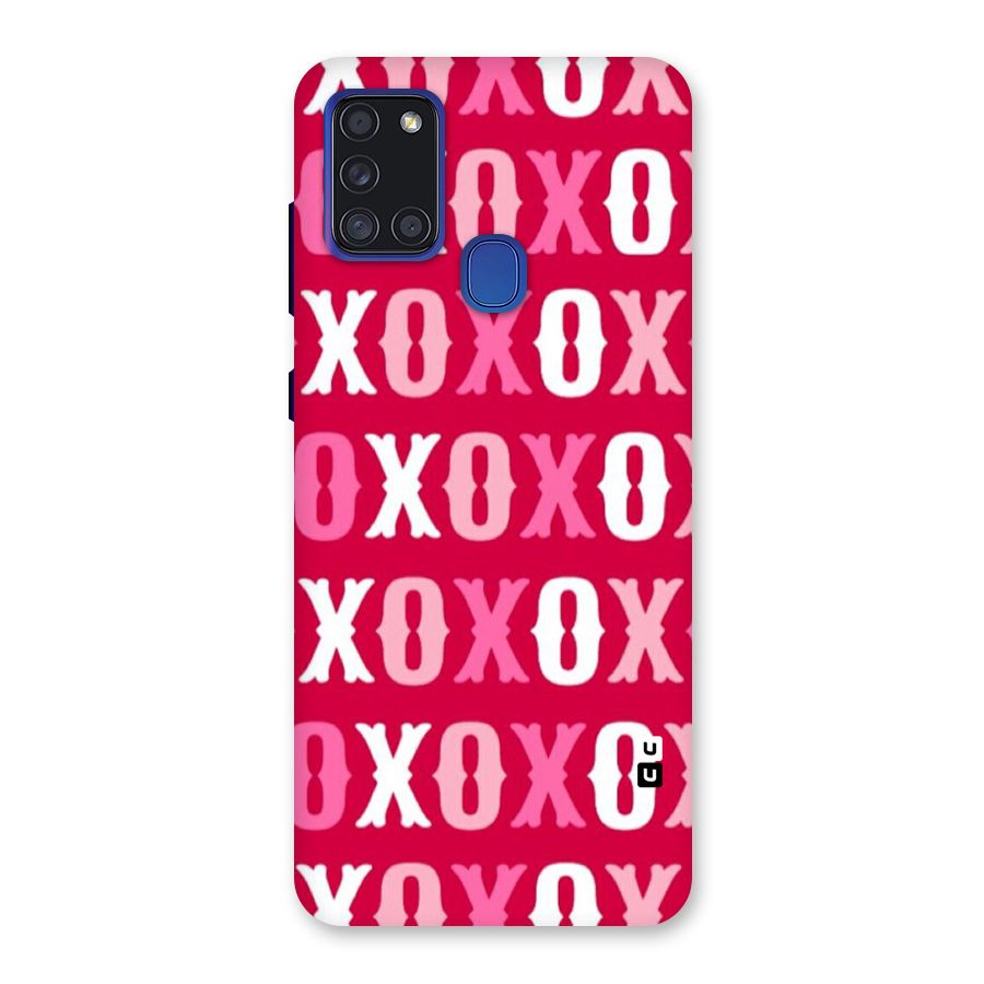 Pink White Xoxo Back Case for Galaxy A21s