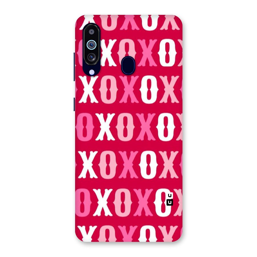 Pink White Xoxo Back Case for Galaxy A60
