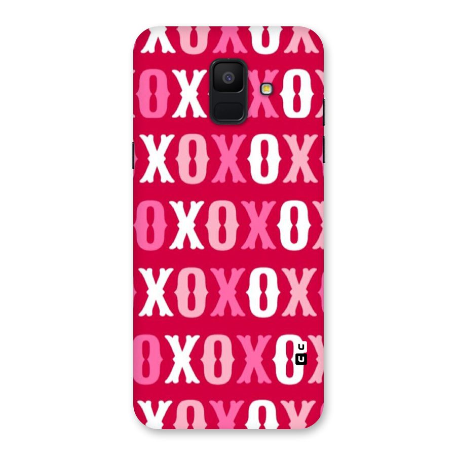 Pink White Xoxo Back Case for Galaxy A6 (2018)