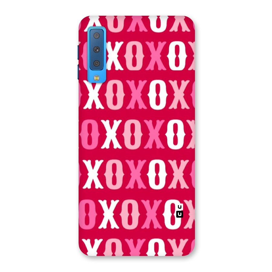 Pink White Xoxo Back Case for Galaxy A7 (2018)