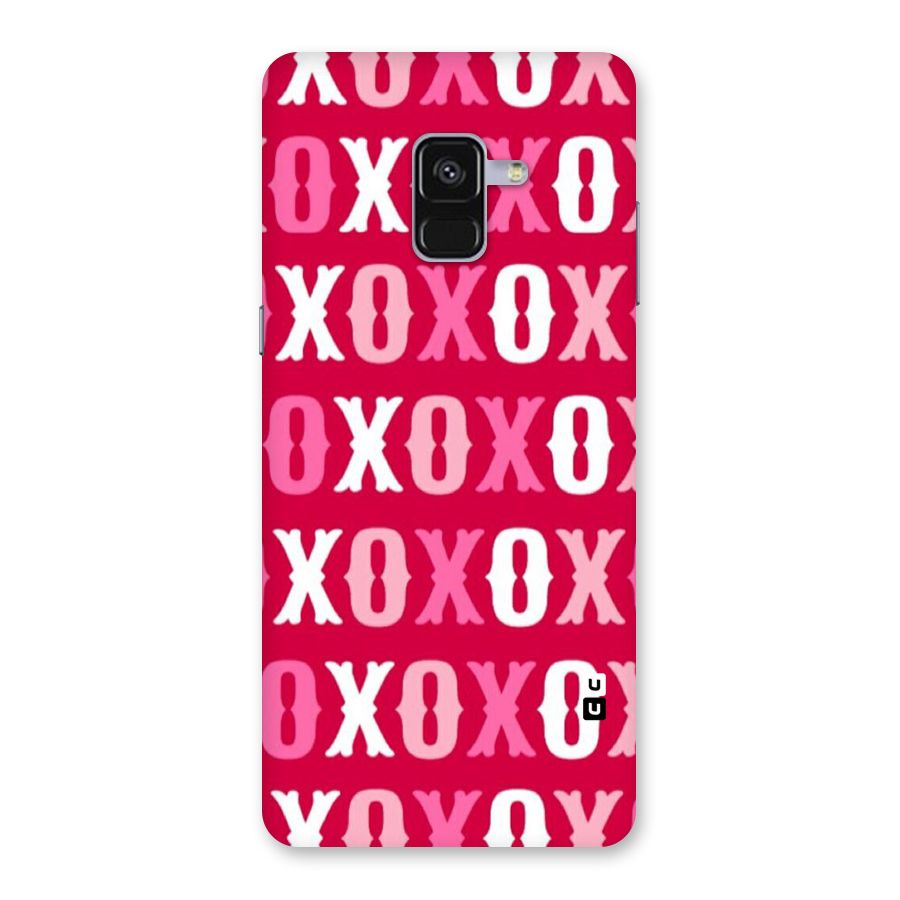 Pink White Xoxo Back Case for Galaxy A8 Plus