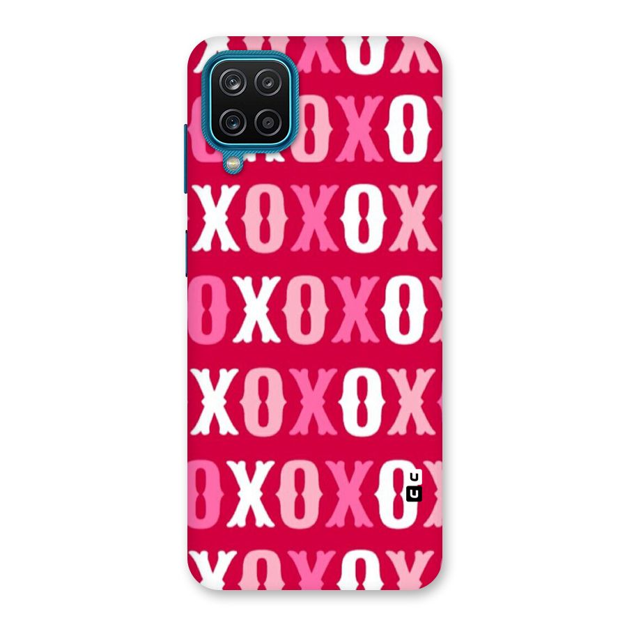 Pink White Xoxo Back Case for Galaxy F12