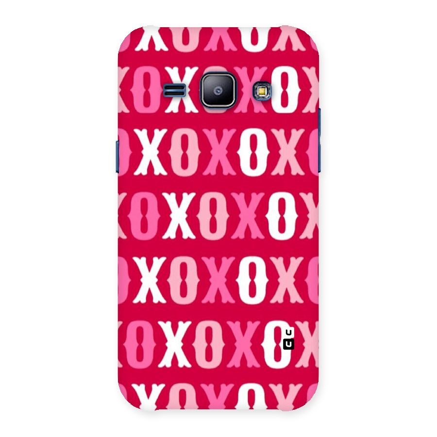 Pink White Xoxo Back Case for Galaxy J1