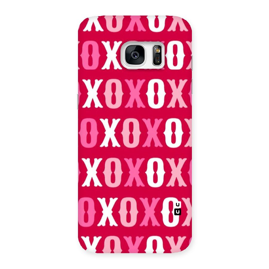 Pink White Xoxo Back Case for Galaxy S7 Edge