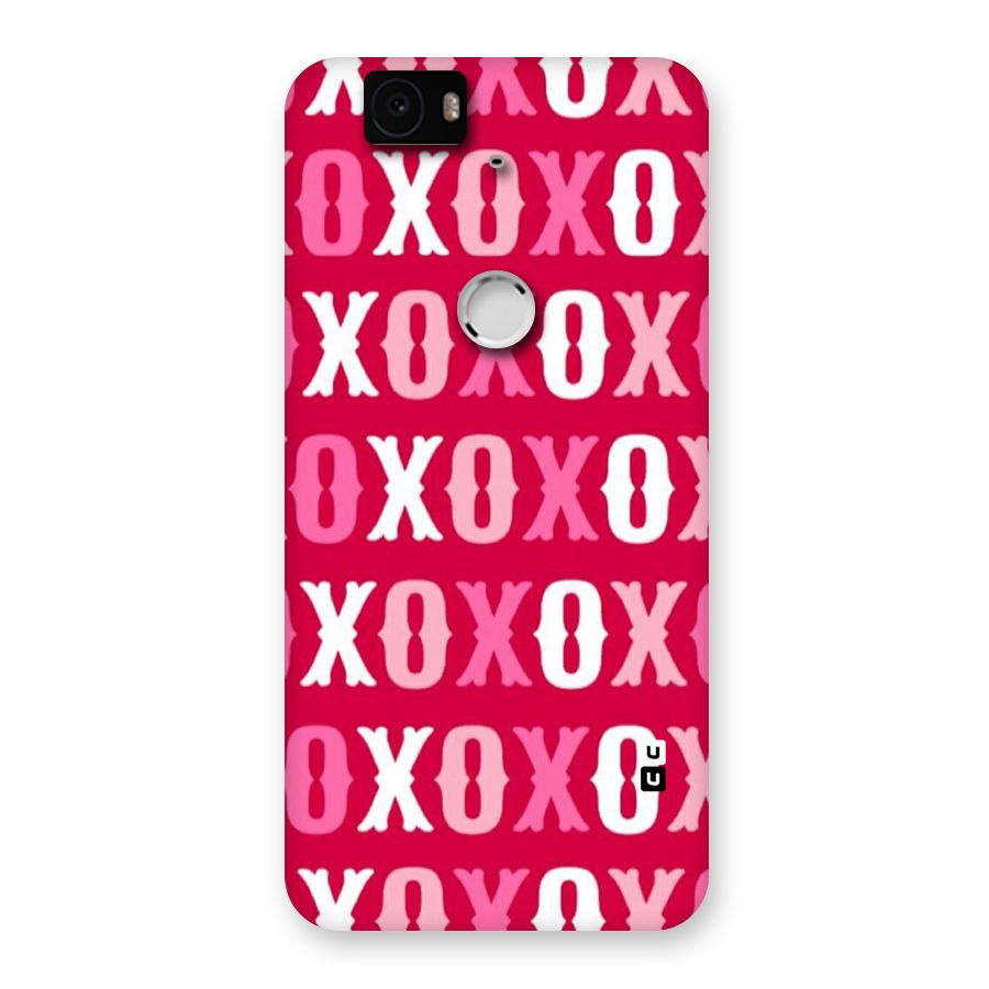 Pink White Xoxo Back Case for Google Nexus-6P