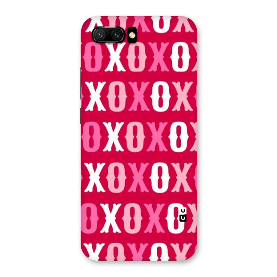 Pink White Xoxo Back Case for Honor 10