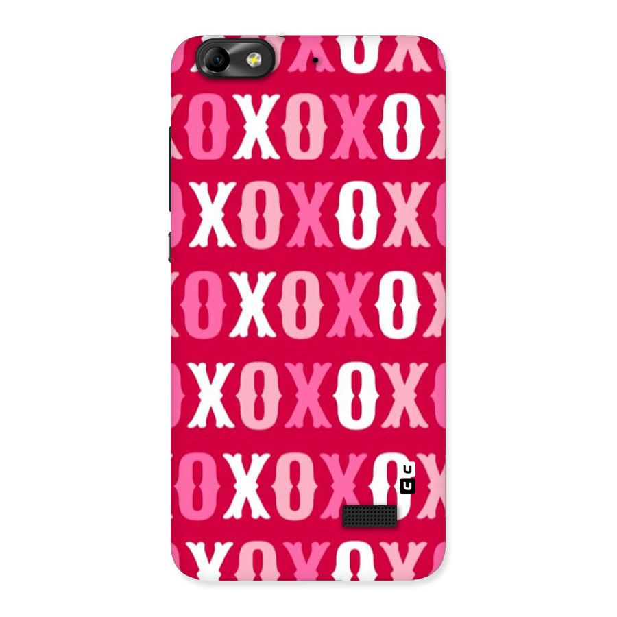 Pink White Xoxo Back Case for Honor 4C