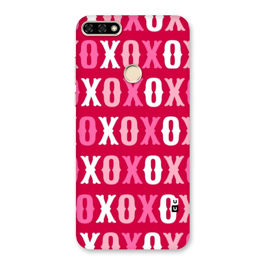 Pink White Xoxo Back Case for Honor 7A