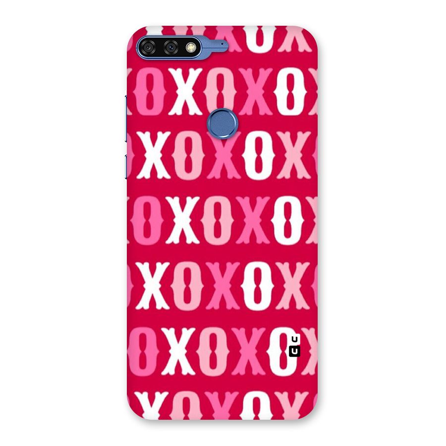 Pink White Xoxo Back Case for Honor 7C