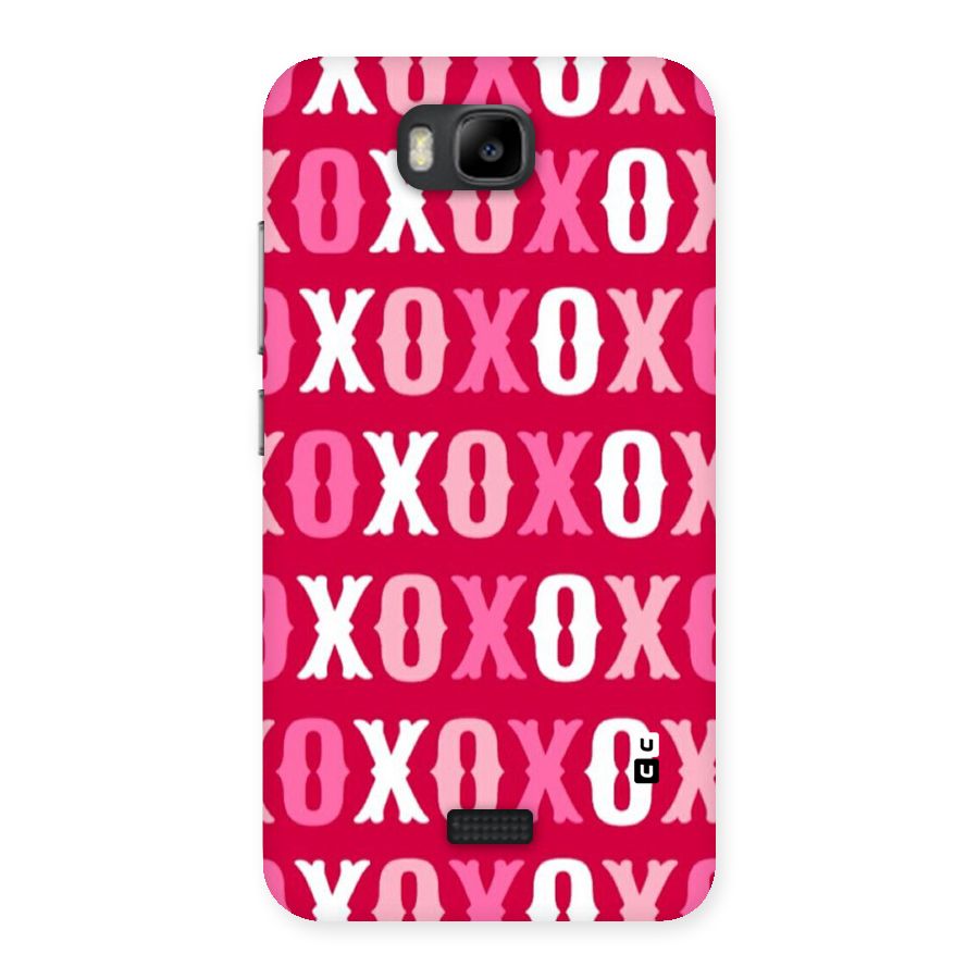 Pink White Xoxo Back Case for Honor Bee