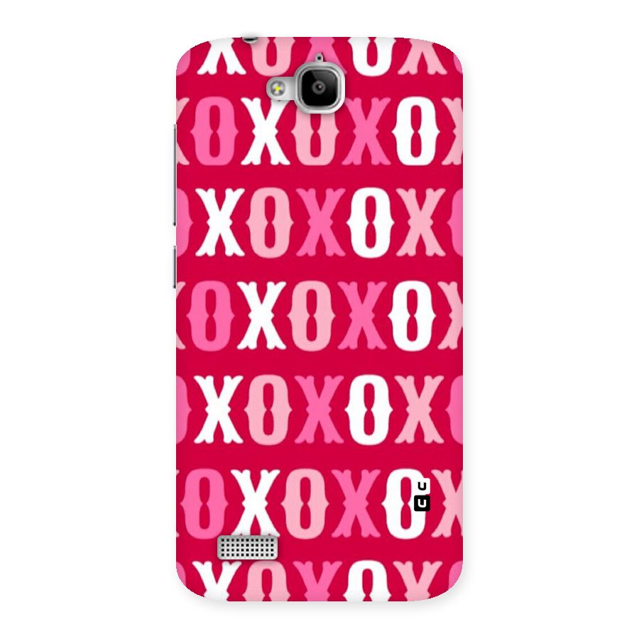 Pink White Xoxo Back Case for Honor Holly