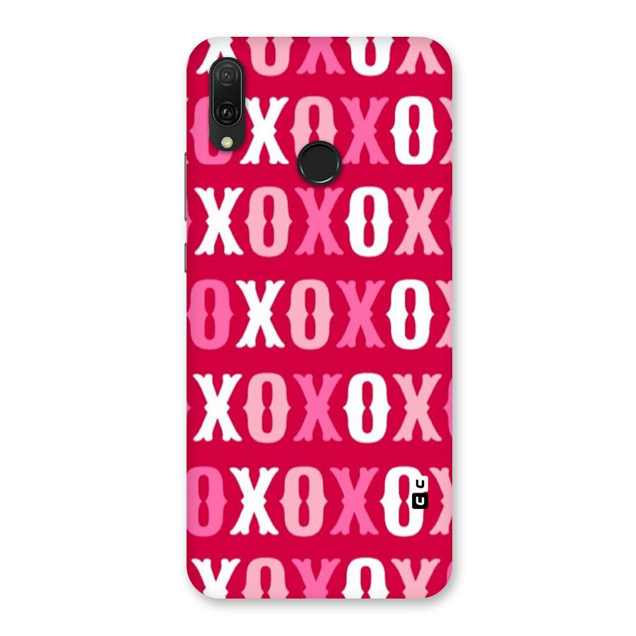 Pink White Xoxo Back Case for Huawei Y9 (2019)