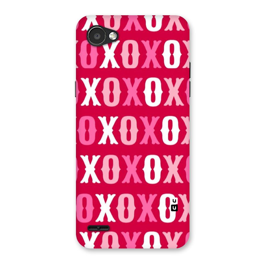 Pink White Xoxo Back Case for LG Q6