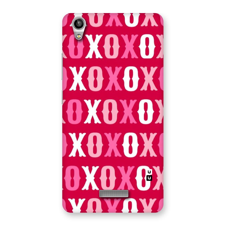 Pink White Xoxo Back Case for Lava-Pixel-V1