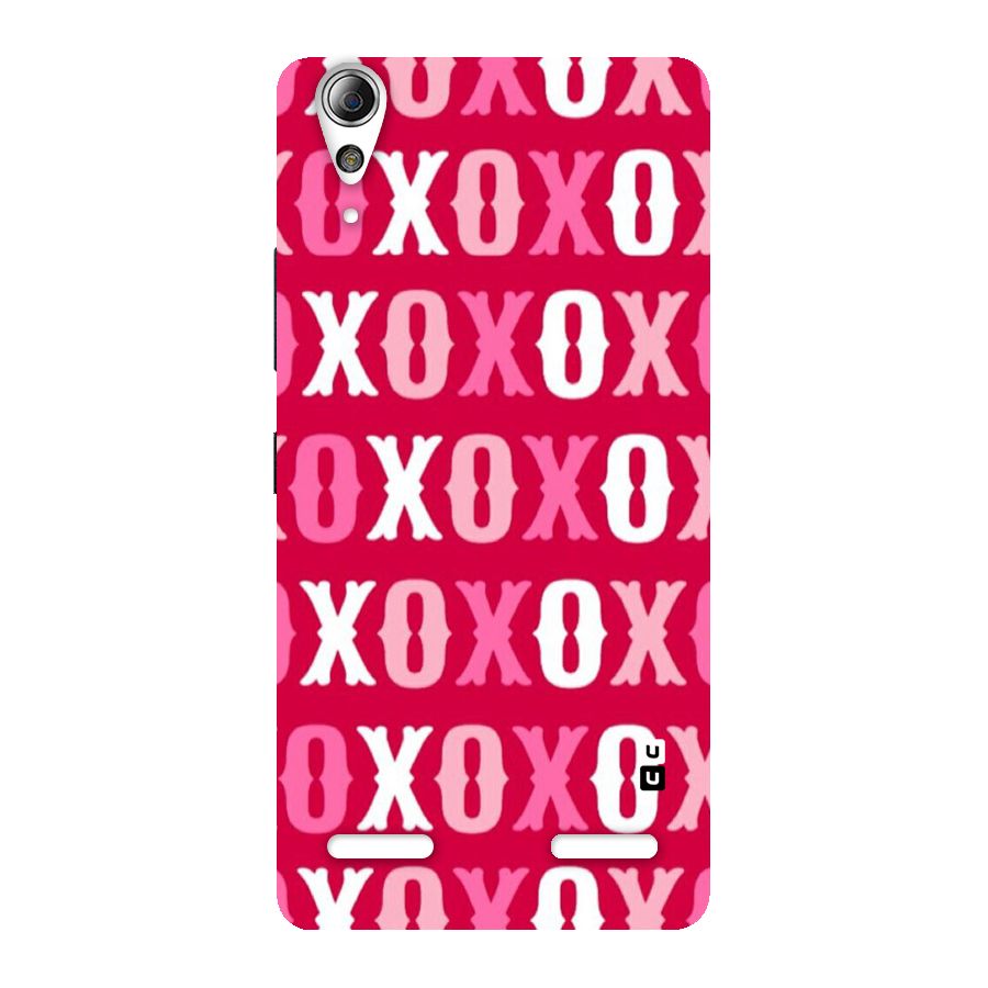 Pink White Xoxo Back Case for Lenovo A6000