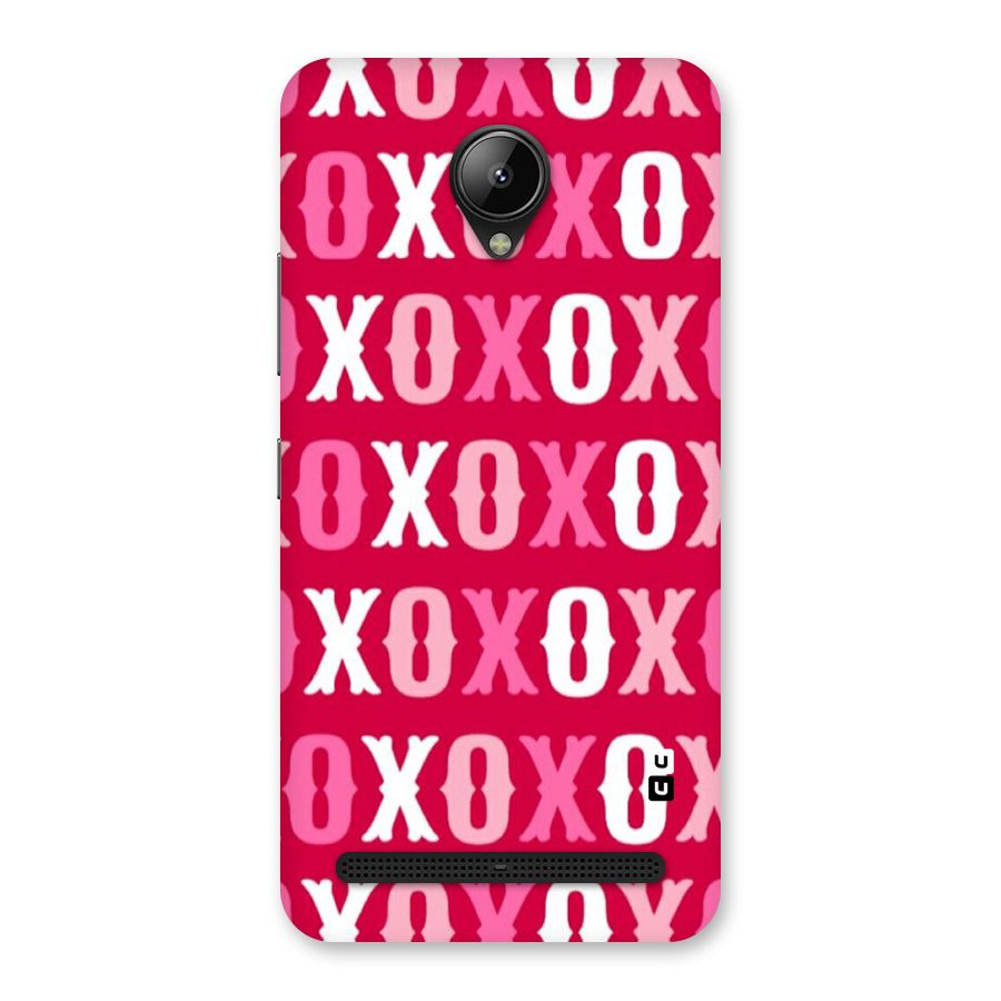 Pink White Xoxo Back Case for Lenovo C2