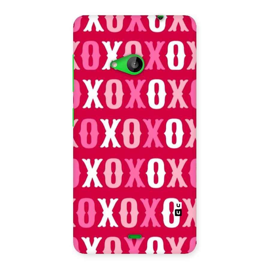 Pink White Xoxo Back Case for Lumia 535
