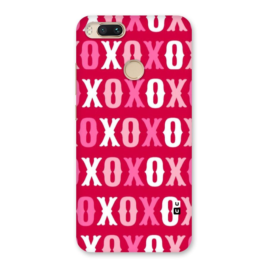 Pink White Xoxo Back Case for Mi A1