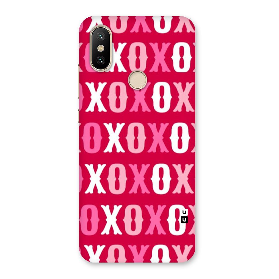 Pink White Xoxo Back Case for Mi A2